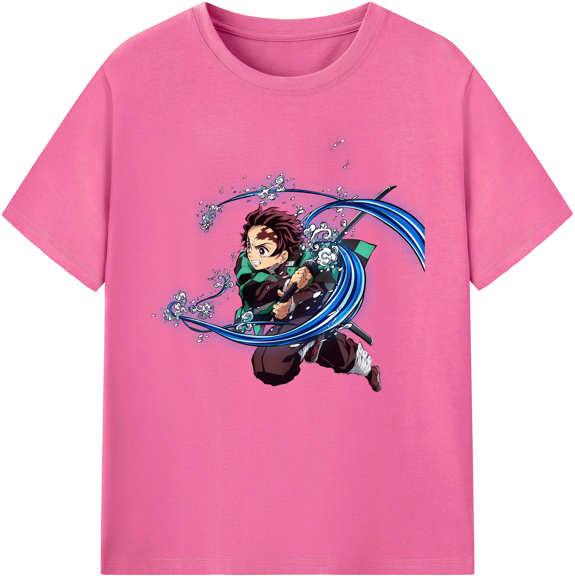（画像用） 鬼滅の刃 竈門 炭治郎／かまど たんじろう Kamado Tanjirou レディースカジュアルプリントTシャツ（綿100％）